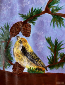 Rosie Crafts Red Crossbill Bird Traditional Artwork